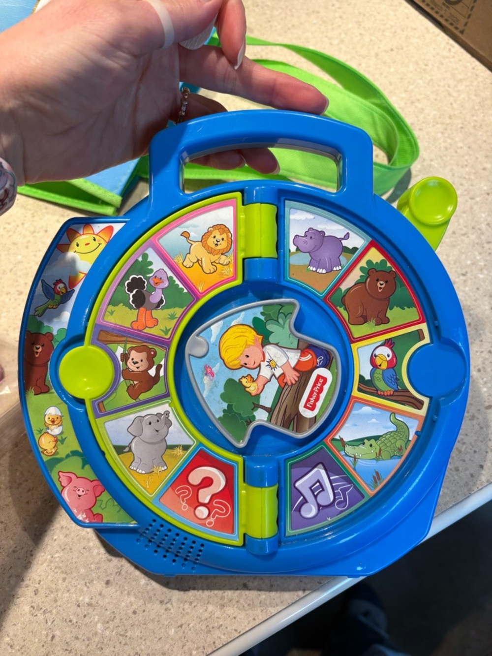 Fisher-Price Blue and Green Animal Sound Learning Carry Toy